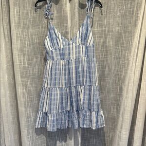 Blue and White Striped Dress